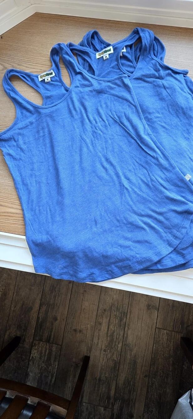Lot of 10 Blank Blue Racerback Tank Tops Size S HTV Craft Tie-Dye